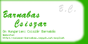 barnabas csiszar business card